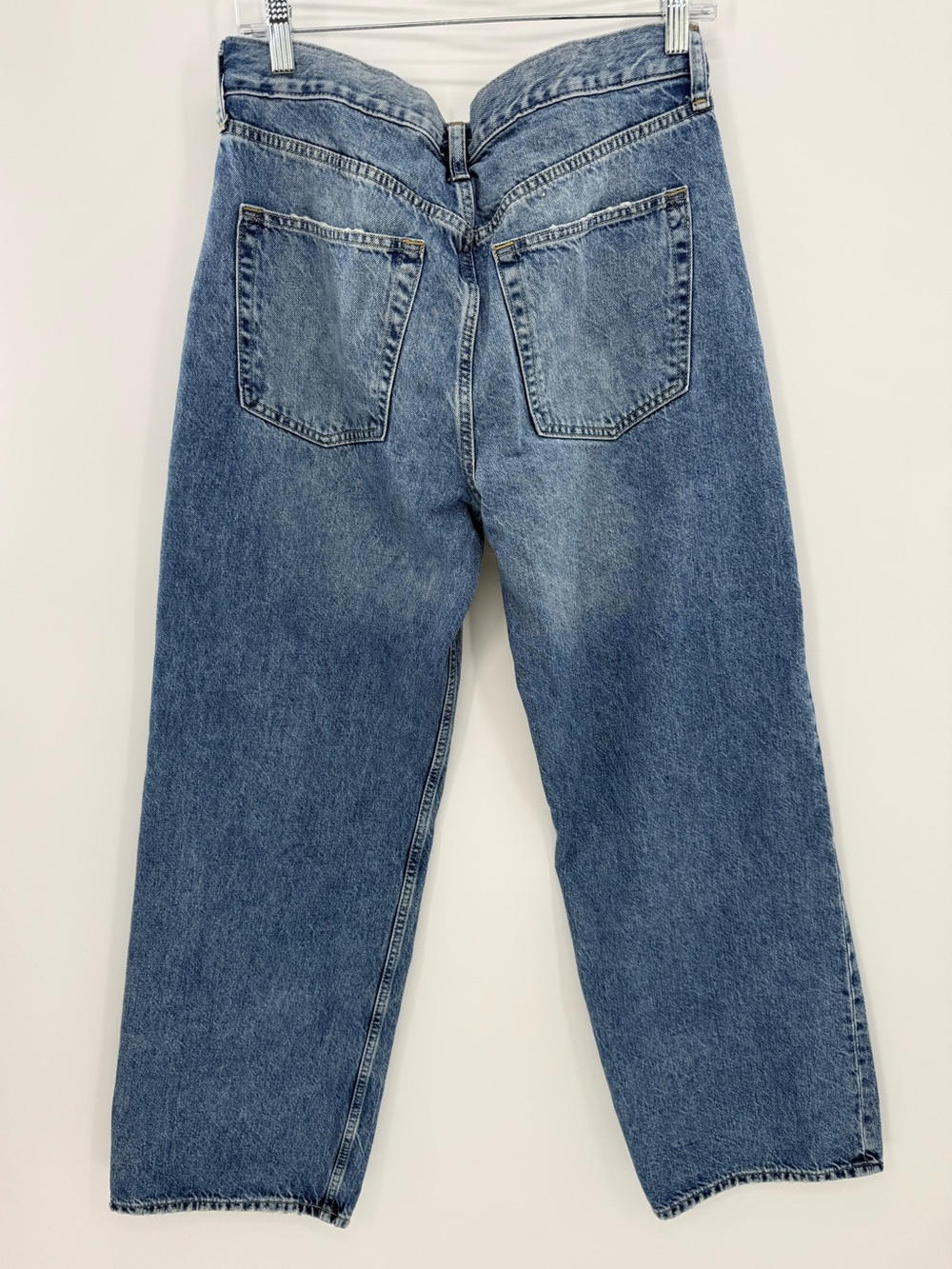 GAP Low Stride Jeans 30 10R Low Rise Baggy Wide Leg 100% Cotton Blue Denim - Picture 3 of 8